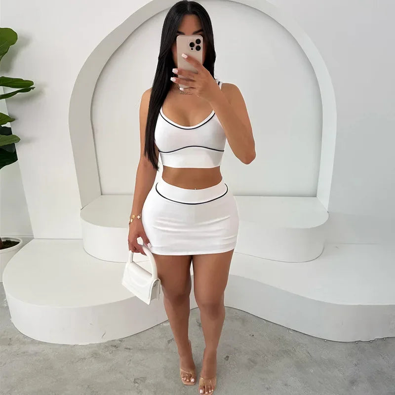 Ensemble deux pièces côtelé pour femmes