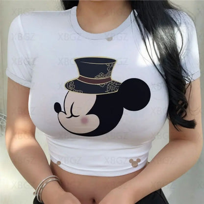 T-shirt Disney Minnie Mouse pour femmes haut court