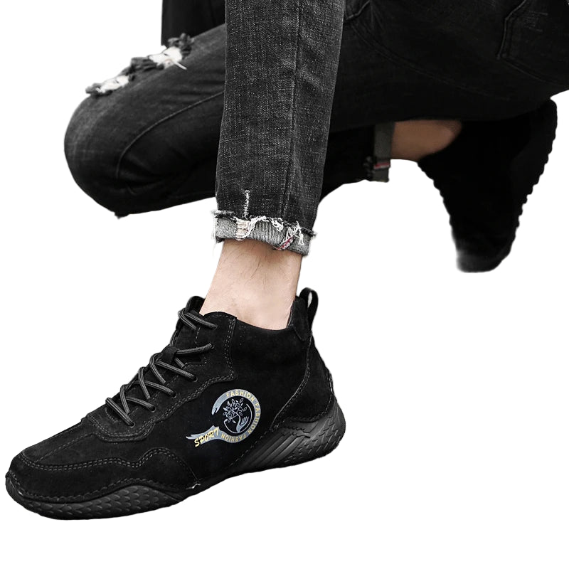 Baskets montantes en cuir souple pour hommes