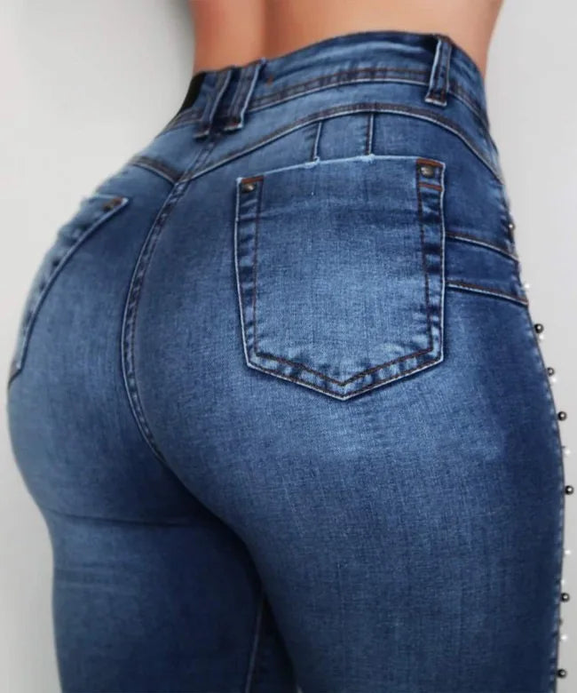 Jeans pour femmes élastique style pantalon crayon