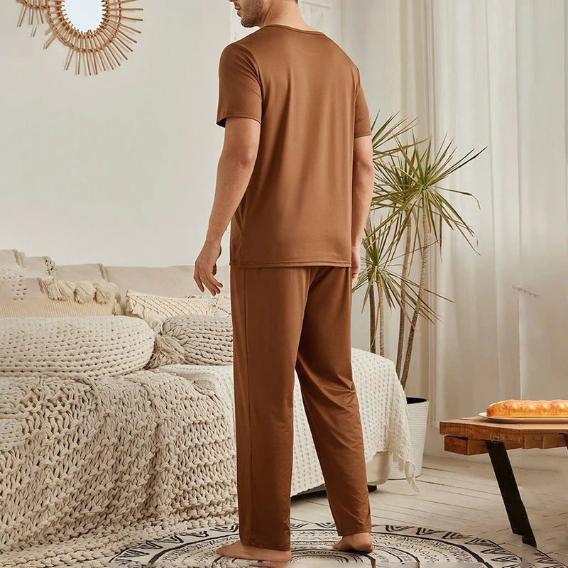 Ensemble de pyjama à col rond pour hommes