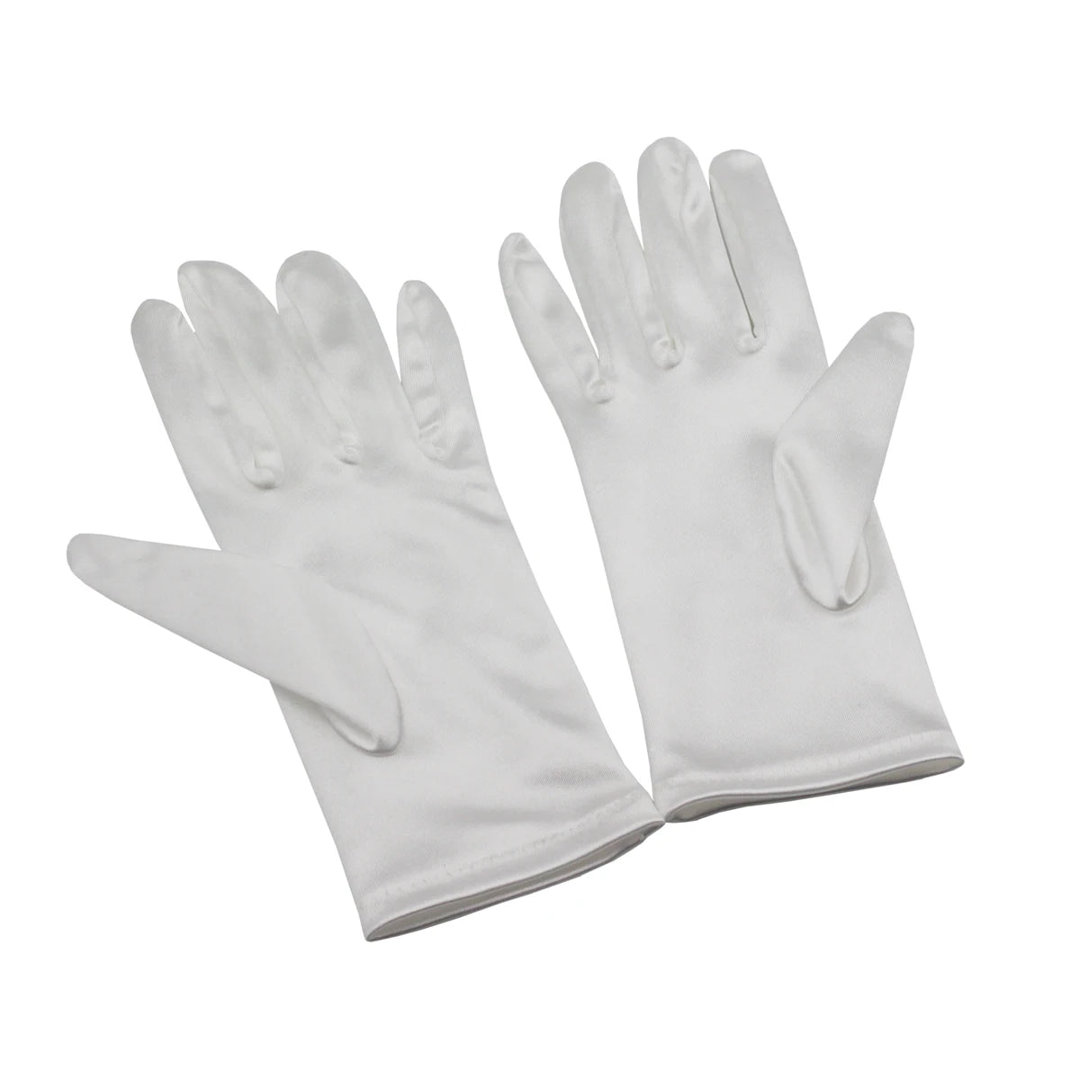 Gants courts blancs en satin pour femmes