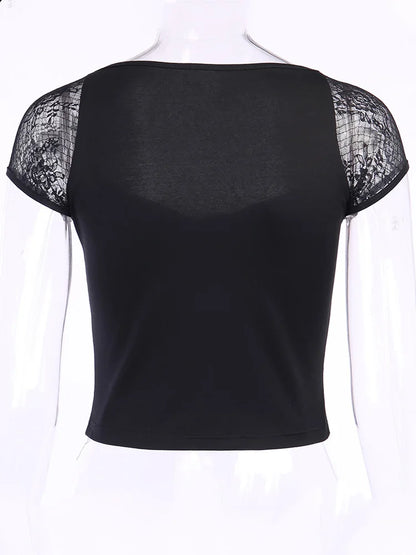 Tops vintage Y-Goth pour femmes, streetwear gothique, sexy, décontracté, maille