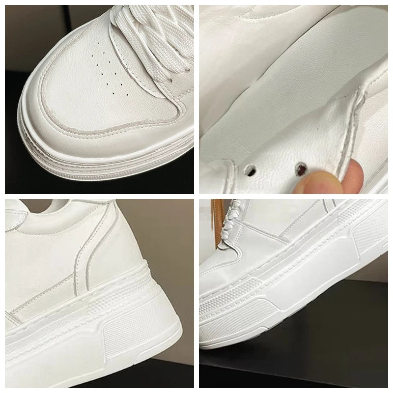 Basket en cuir véritable pour femme