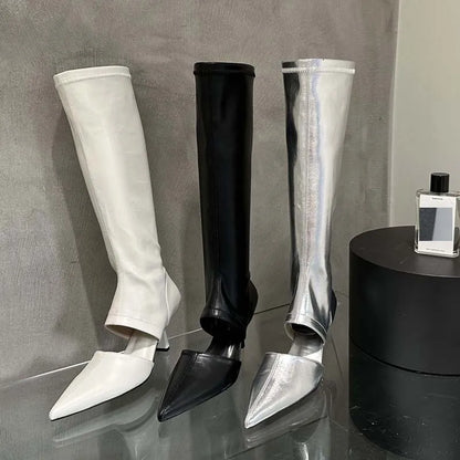 Bottes  bout pointu fermeture éclair pour femmes