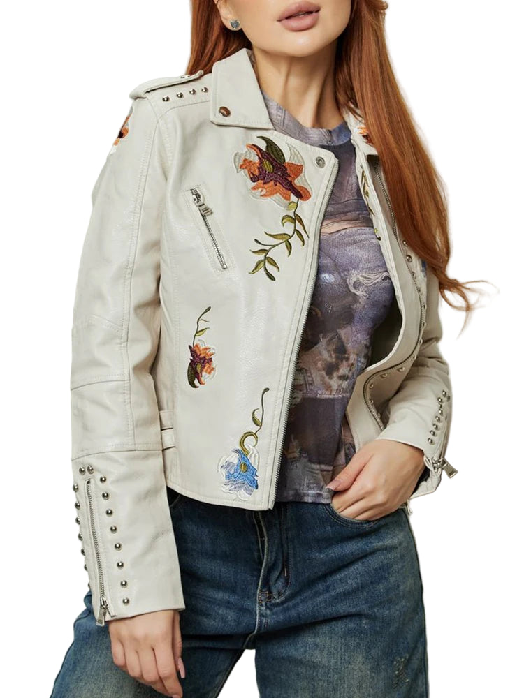 Veste en pu similicuir pour femmes