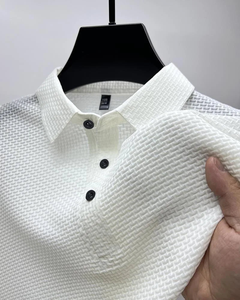 T-shirt à manches courtes en maille de soie glacée pour hommes