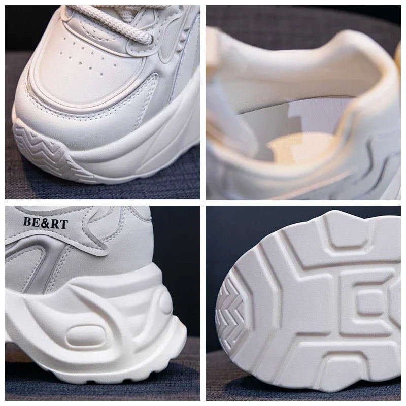 Basket en cuir véritable pour femme