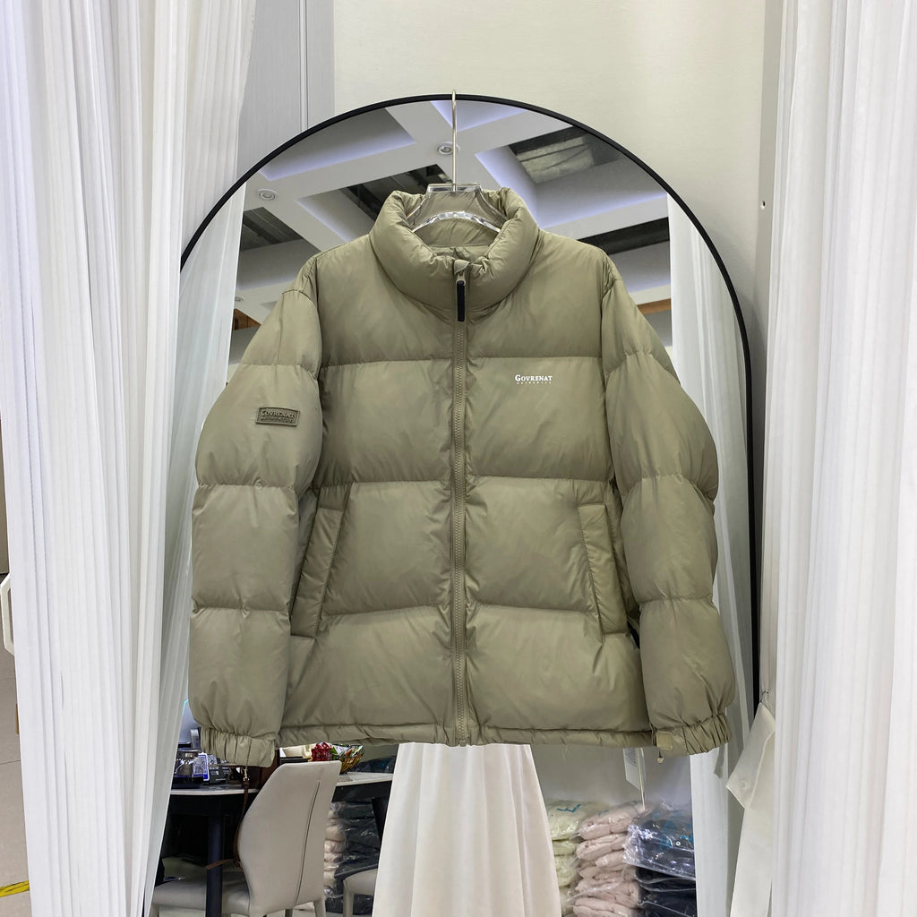 Doudoune courte et ample à col vertical pour homme et femme