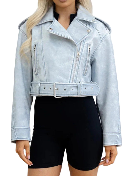 Veste en faux cuir Pu pour femme