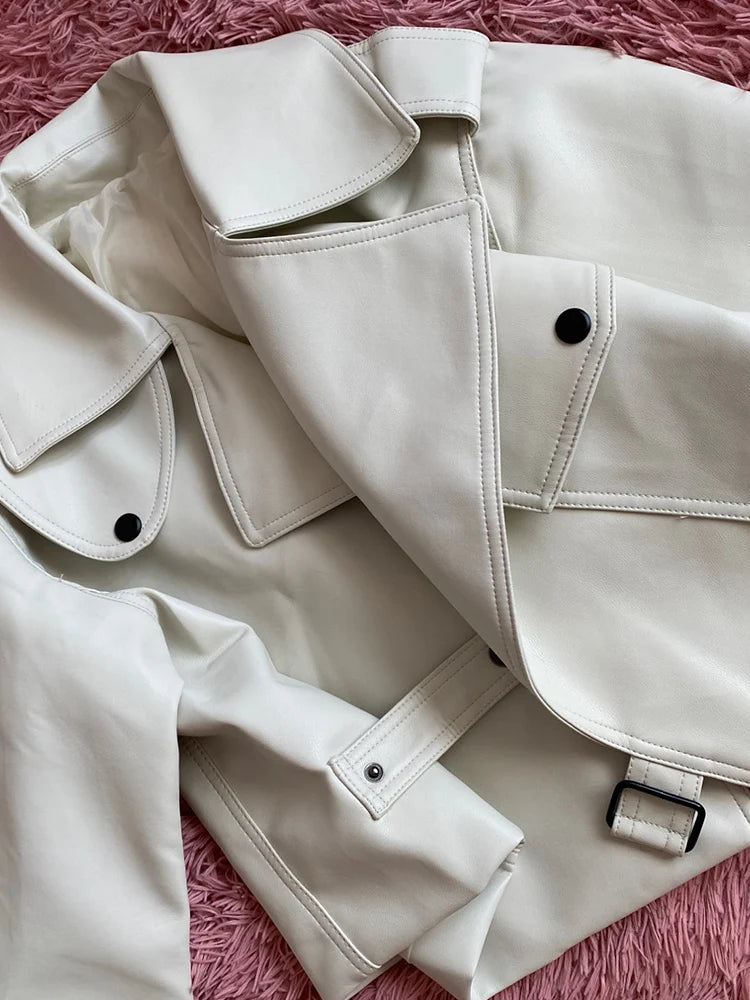 Veste en faux cuir pour femmes