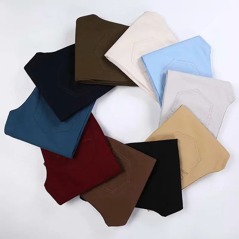 Pantalons décontractés couleur unie jambe droite coupe pour hommes