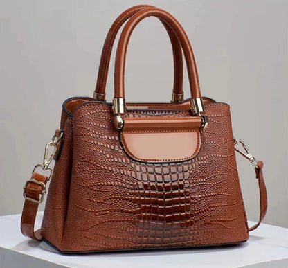 Sac à bandoulière en cuir brillant à motif pierre pour femmes