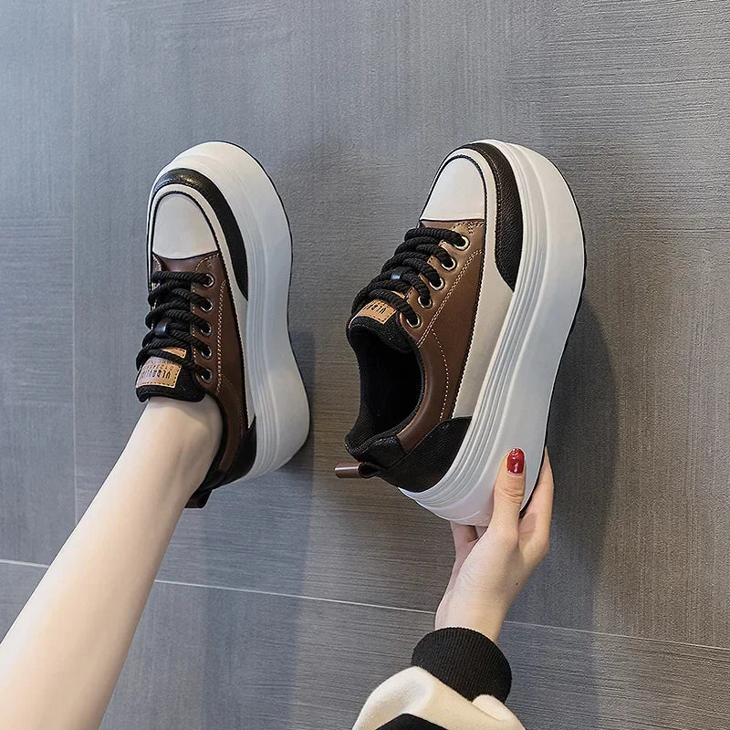 Baskets en cuir véritable pour femmes