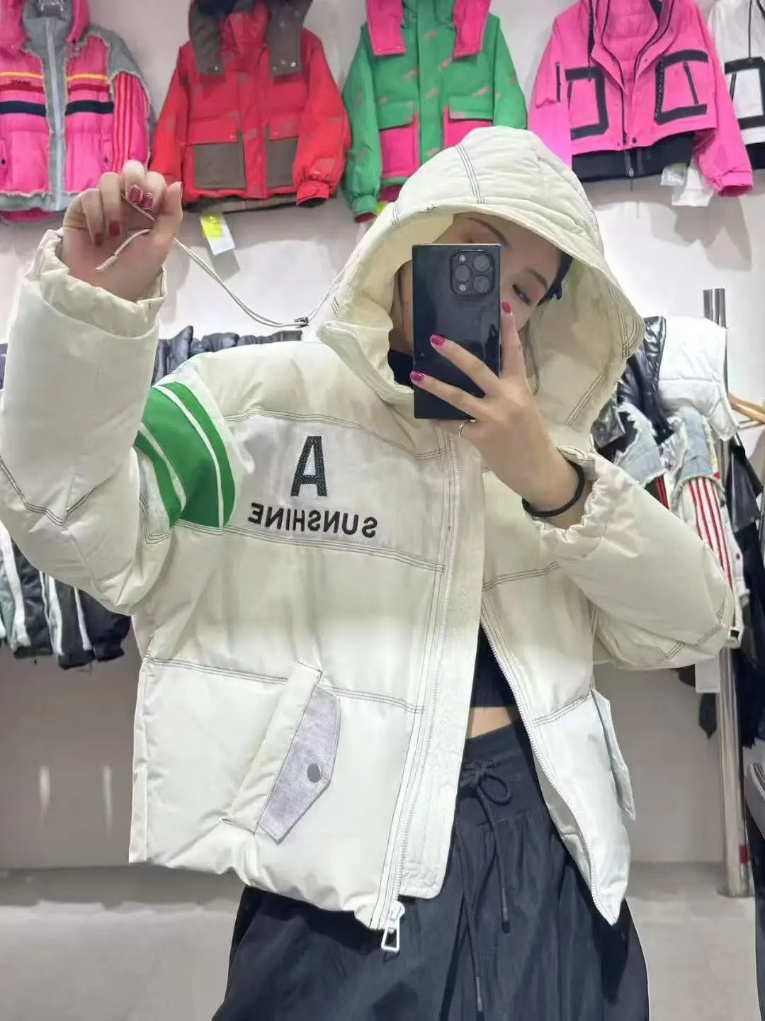 Manteau en duvet de canard blanc 90% pour femme