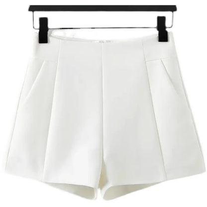 Short en mousseline de soie pour femme, taille haute, ligne A, décontracté, jambes larges