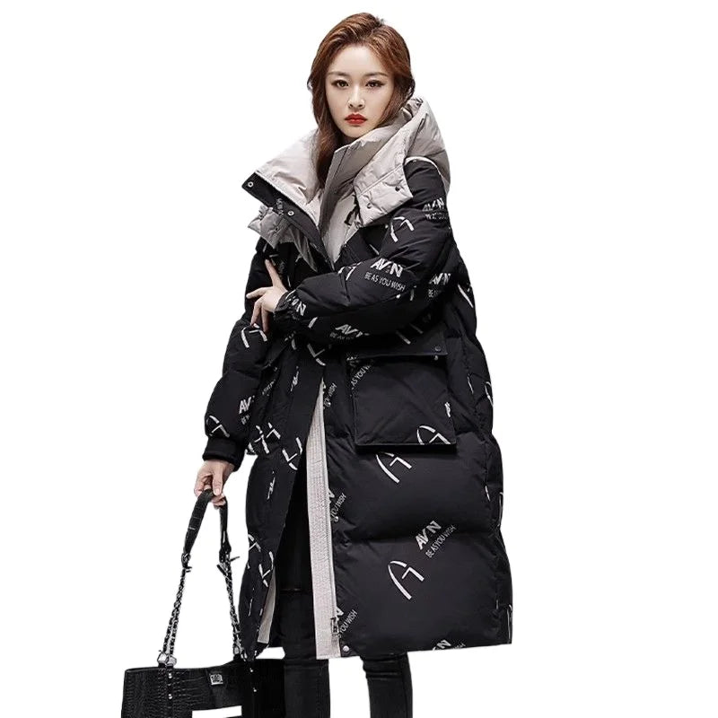 Manteau d'hiver épais à capuche pour femme