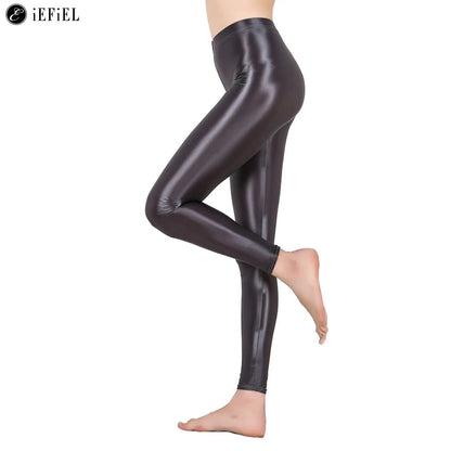 Leggings de yoga de sport à l'huile brillante pour femmes