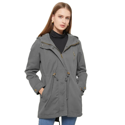 Coupe-vent femmes vêtements coton manteaux imperméables en vrac solide fermeture éclair