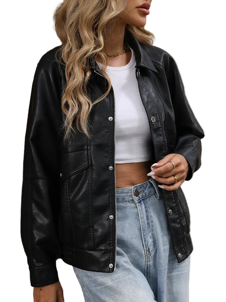 Veste en  faux cuir pour femme