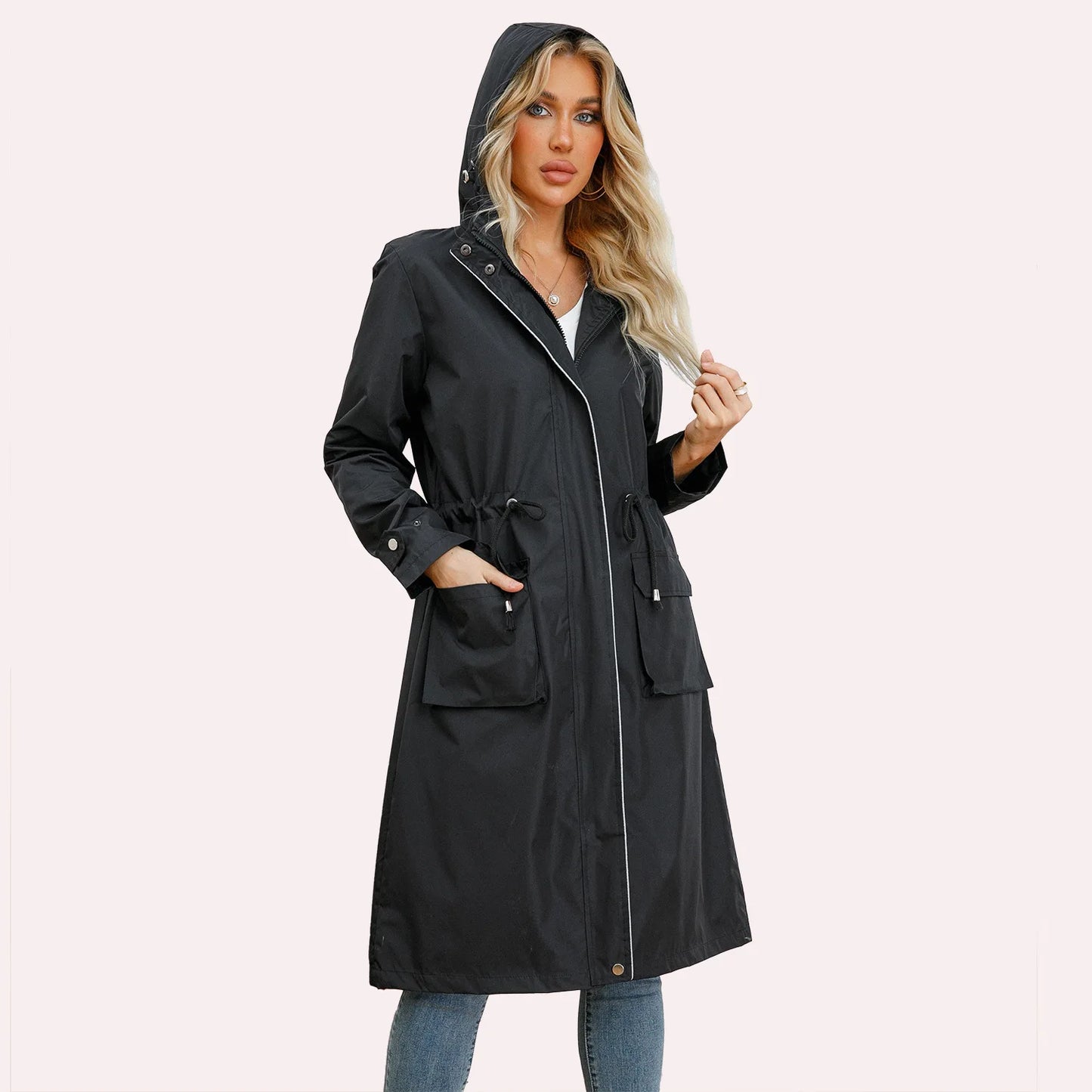 Manteau à Manches sulf pour Femme, Vêtements Féminins, Vestes Décontractées, Coupe-Vent