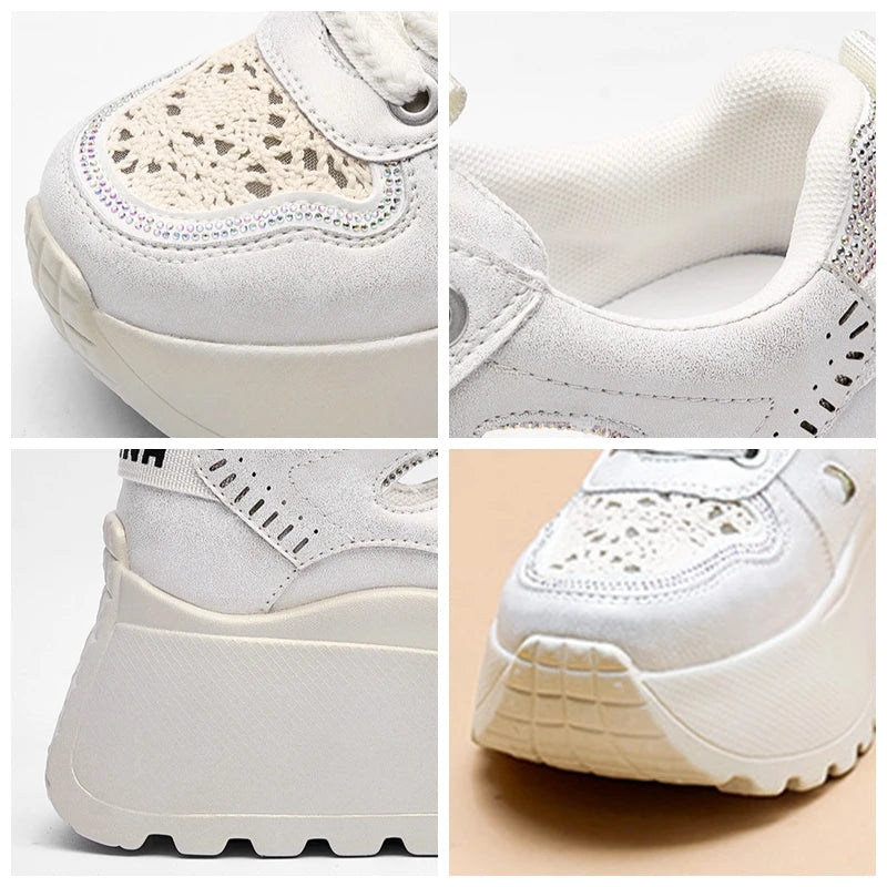 Basket en cuir véritable confortable pour femmes