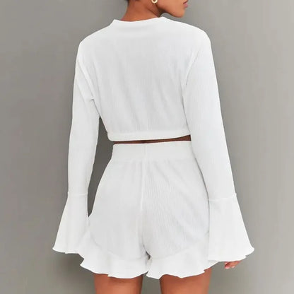 Ensemble pyjama 2 pièces en dentelle pour femme