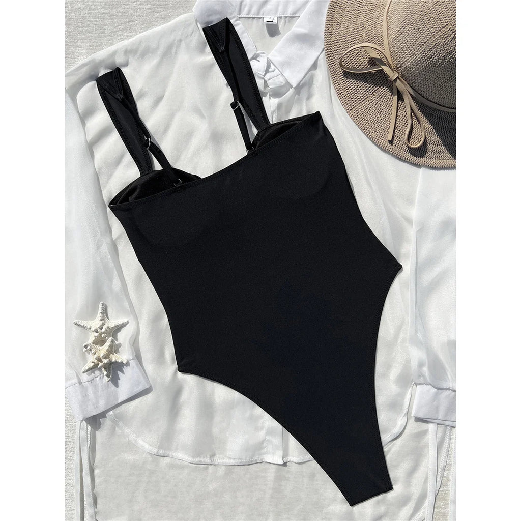 Maillot de bain une pièce à fleurs en métal pour femmes