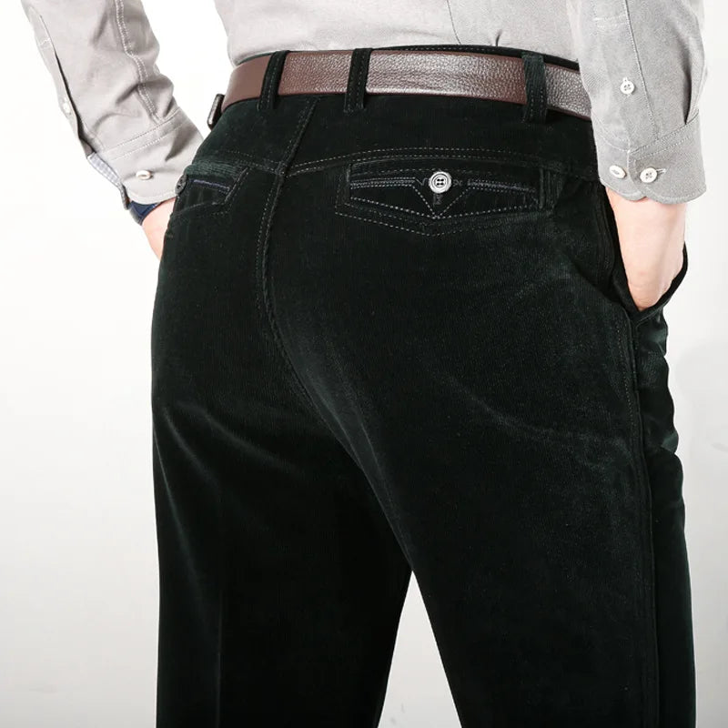 Pantalon droit classique en velours côtelé pour hommes