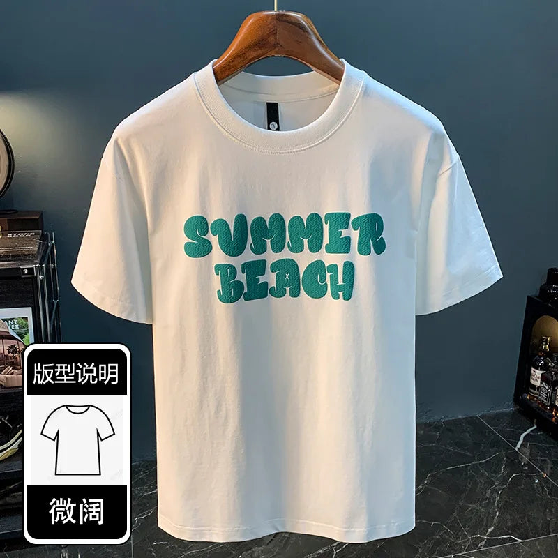 T-shirt à col rond imprimé dessin animé pour hommes